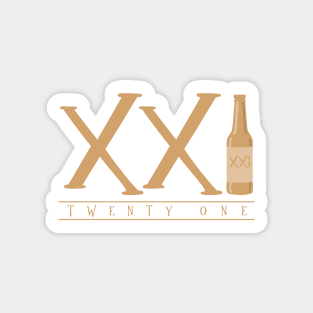 XXI (Twenty One) Beer Roman Numerals Sticker